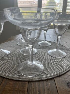 Classic Clear Hard Plastic Margarita Glasses - Set of 6